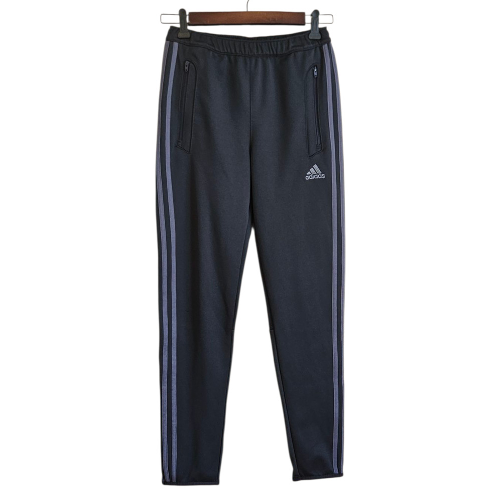Adidas Sweatpants Athletic Soccer Ankle Zippers Grey Youth Boy's Medium